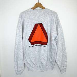 Vintage Slow Moving Vehicle Pullover Sweatshirt Men’s XL Gray Santee Silver USA